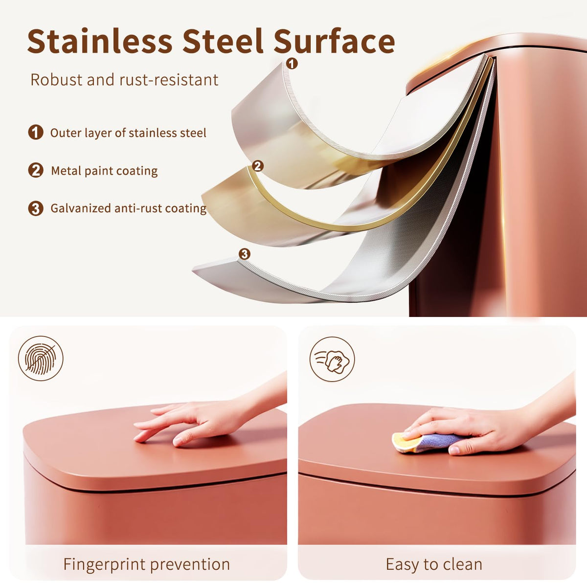 PayLessHere | 13G Trash Can with Lid | Steel | Removable Inner Bucket