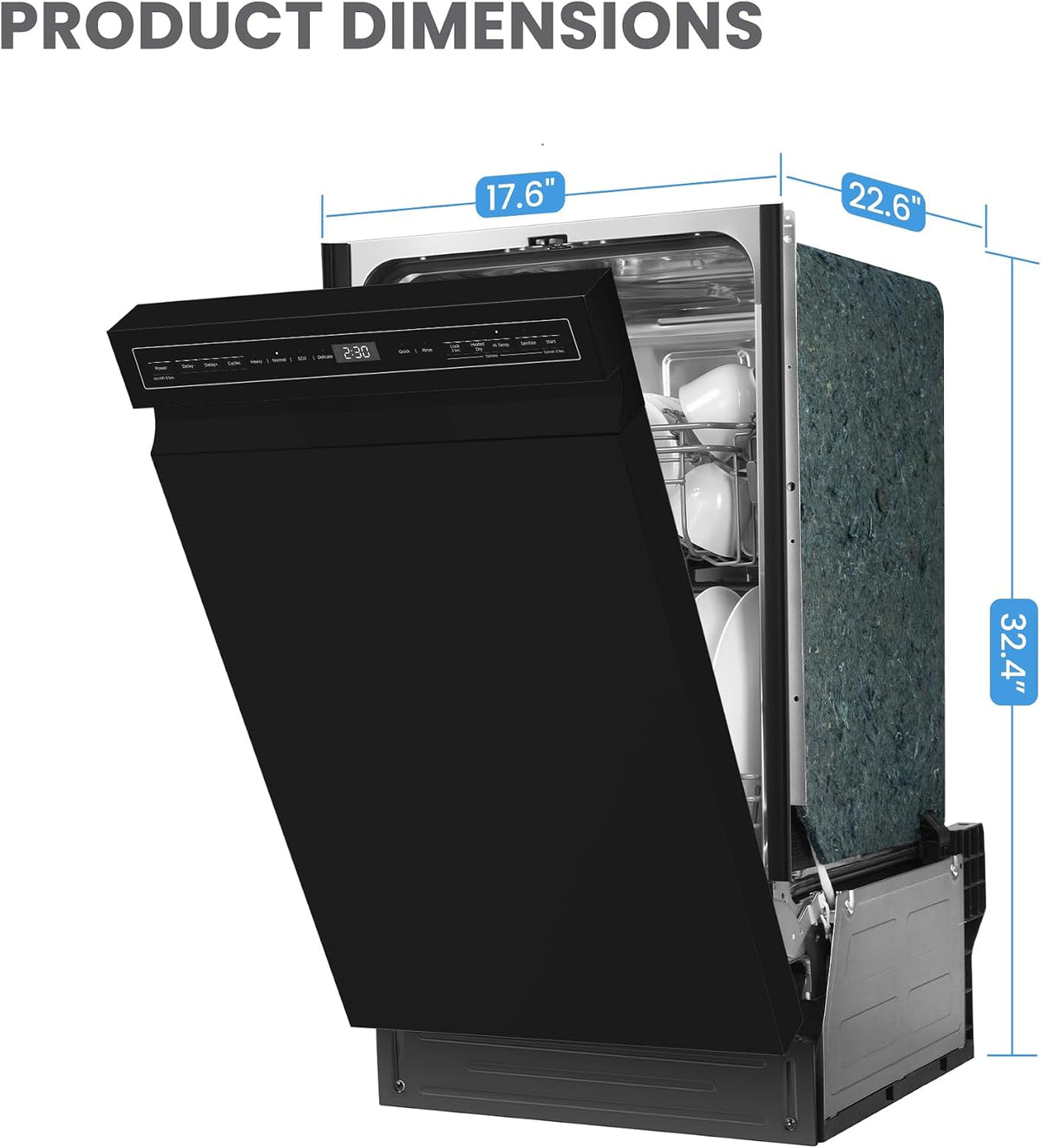 COMFEE' 18 Inch Built-in Dishwasher, Energy Star & NSF, Stainless Steel Tub