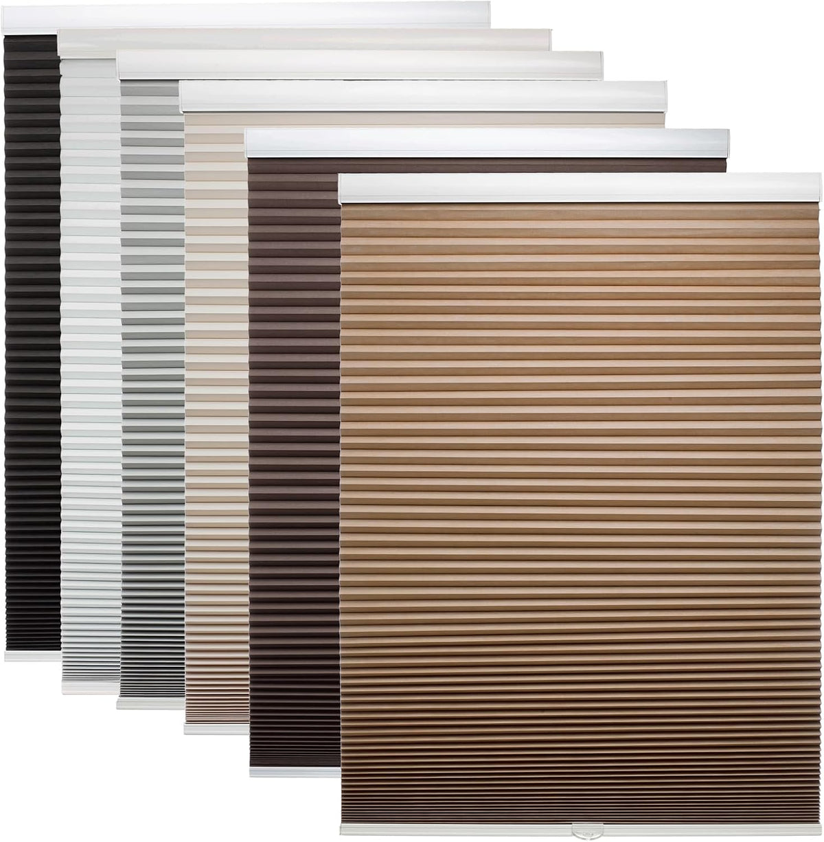 MYshade Cordless Blackout Cellular Shades, 1.5" Honeycomb Window Blinds for Bedroom & Nursery, Thermal Insulated, Noise Reducing, Privacy Shades, Inside or Outside Mount (24" W x 50" H, Light Brown)