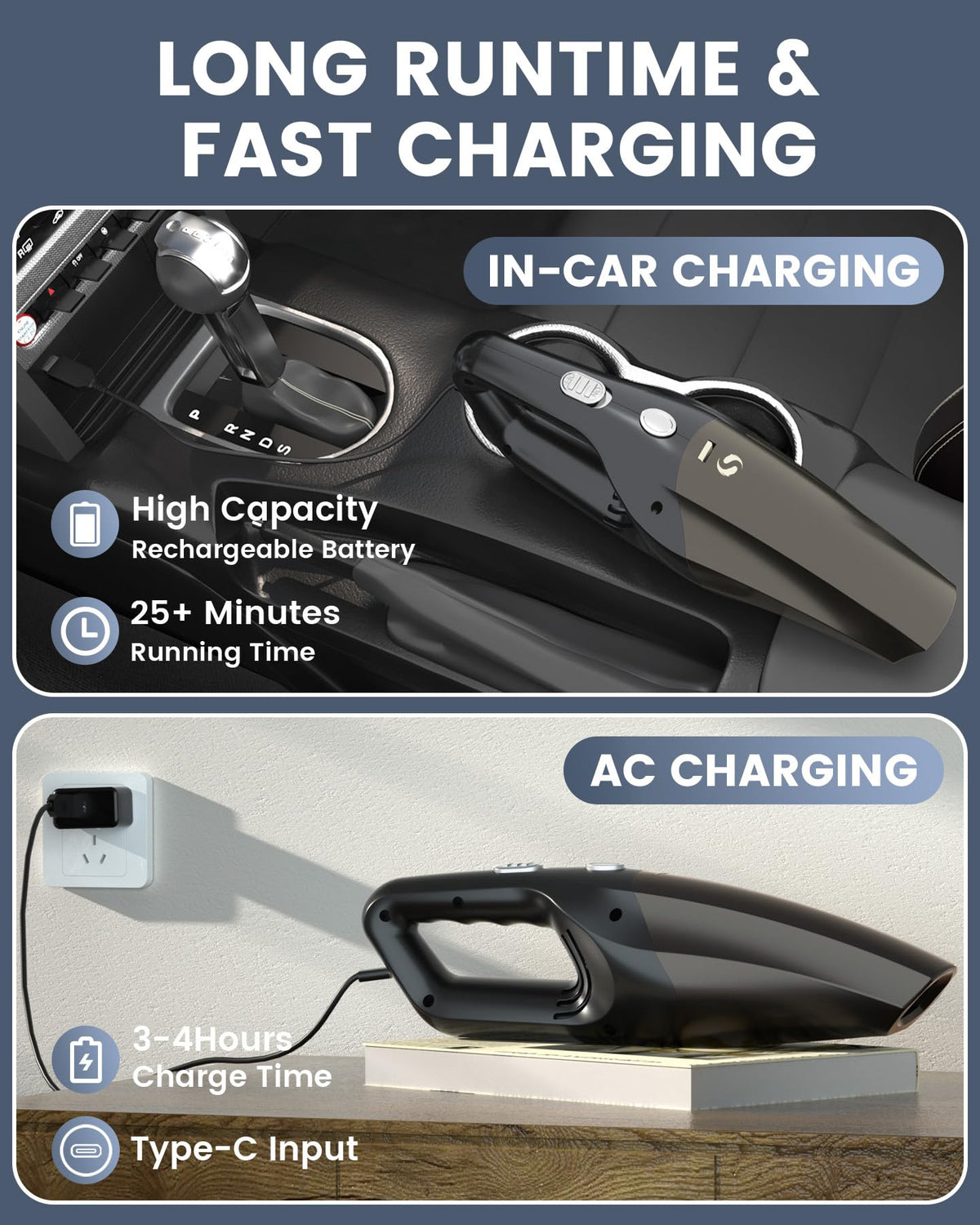 Handheld Vacuum Cordless, car Vacuum Portable Cordless