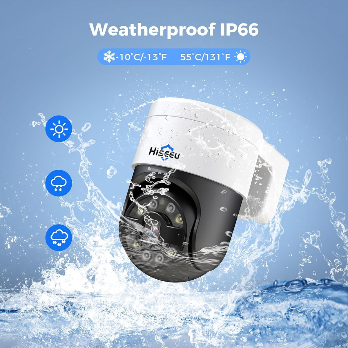【Human Track】Hiseeu 4K PoE PTZ Security Camera System, 6pcs 5MP PTZ Cameras