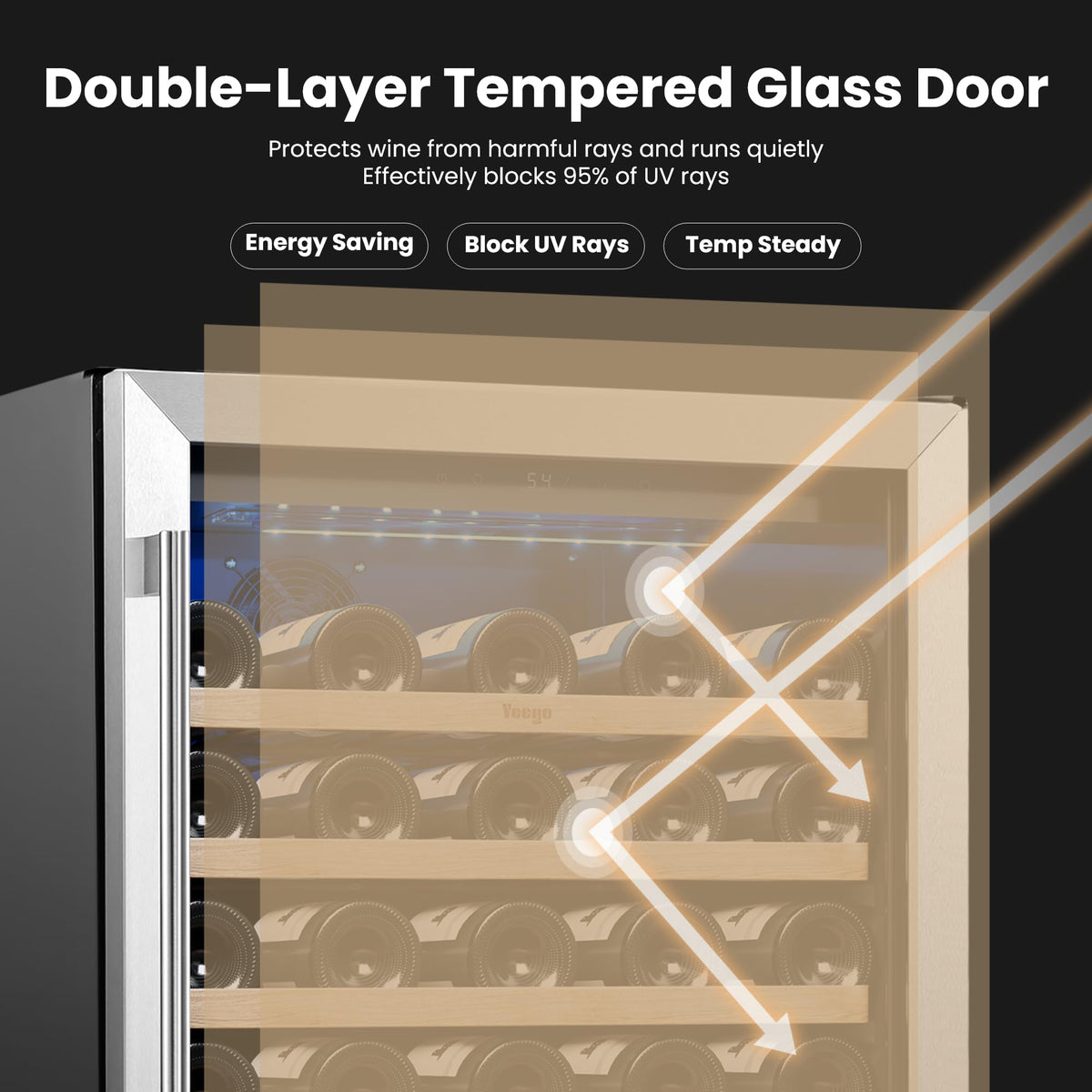 Yeego 24 Inch Dual Zone Wine Fridge with 52 Bottle