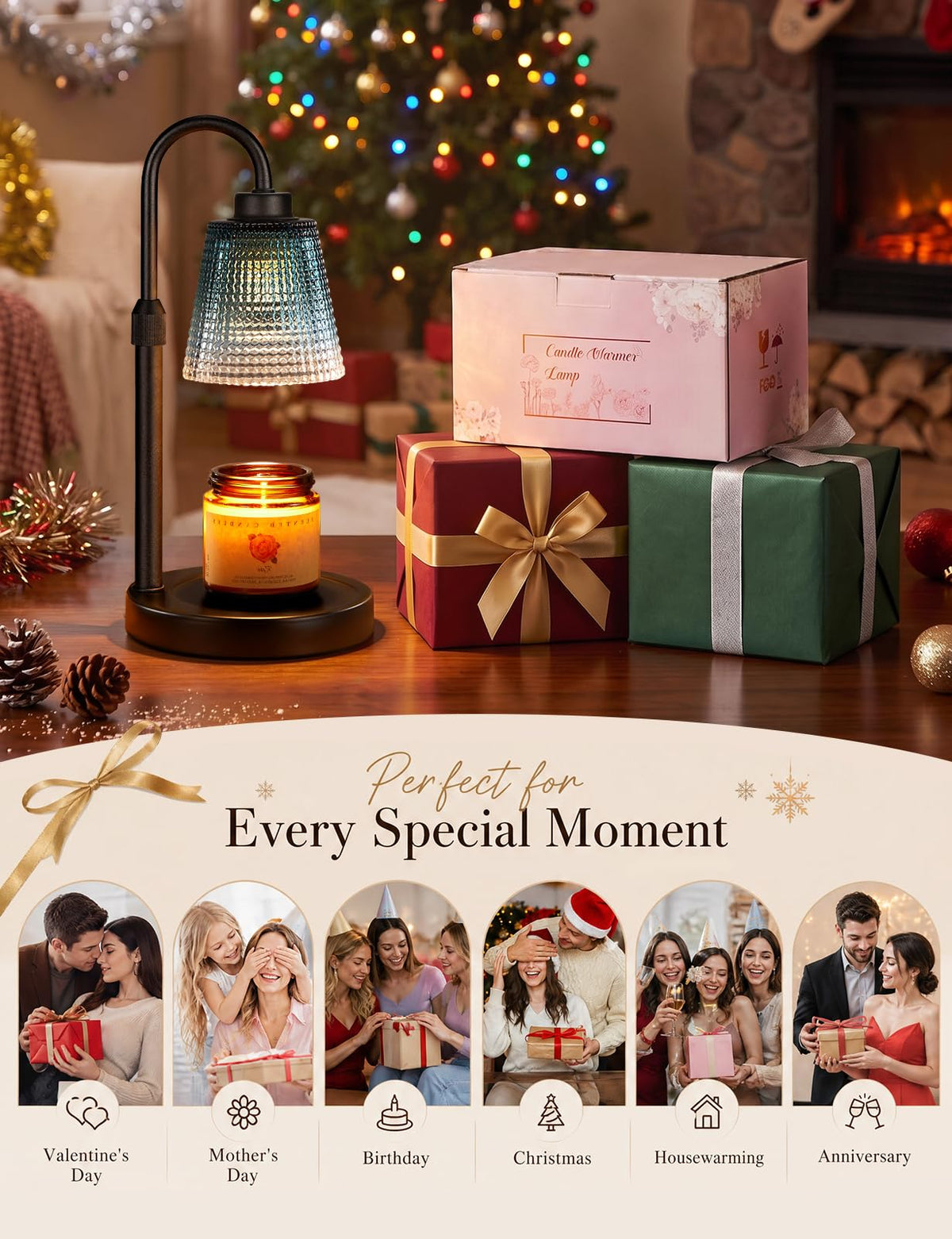 Innqoo Candle Warmer Lamp with Timer Home Decor Birthday Gifts for Women