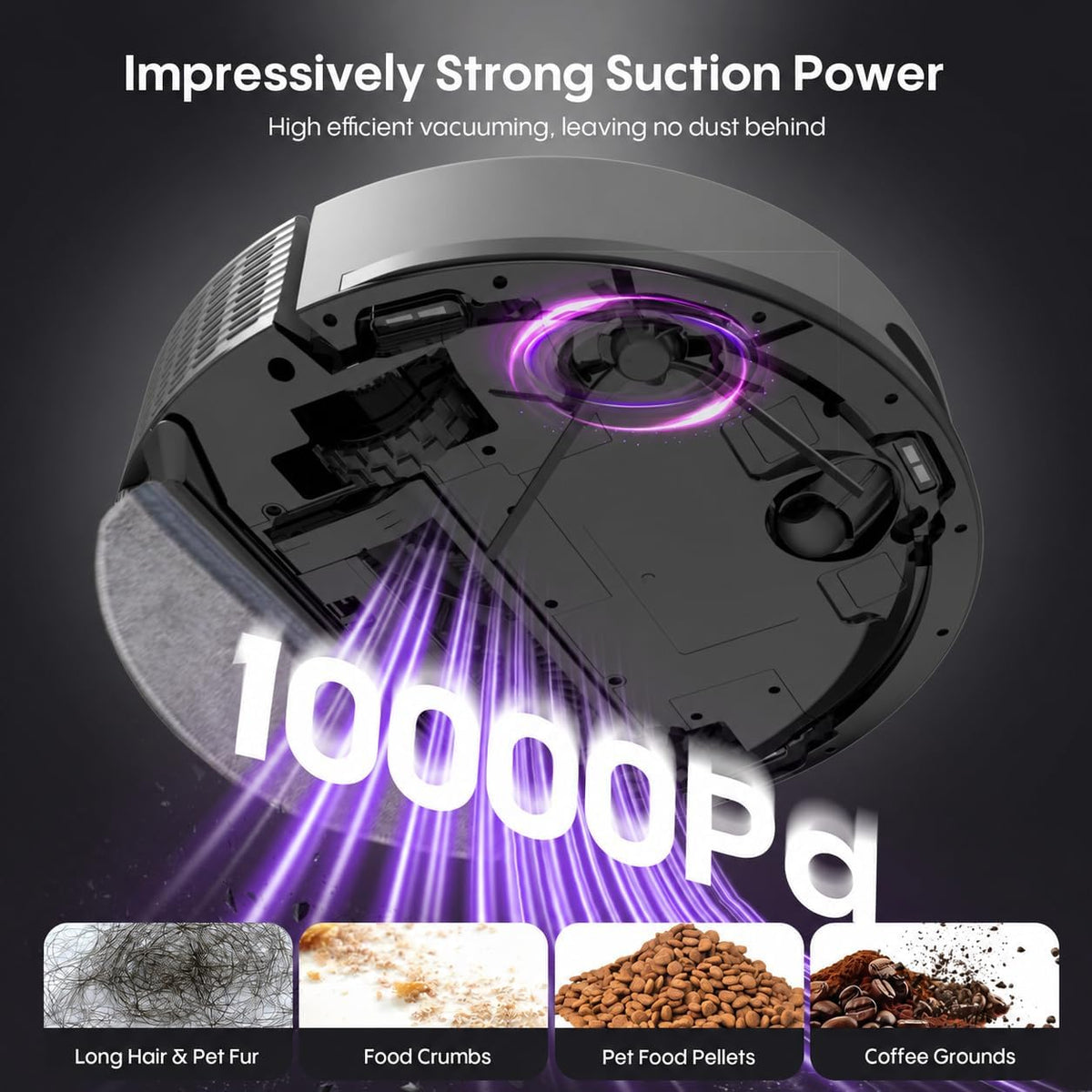 Robot Vacuum and Mop with Self-Emptying Station, 90 Days Hands-Free Robotic Vacuum Cleaner, 10000Pa Super Suction, LiDAR Navigation, Smart Mapping, WiFi/App/Voice Control for Home Pet Hair Hard Floors