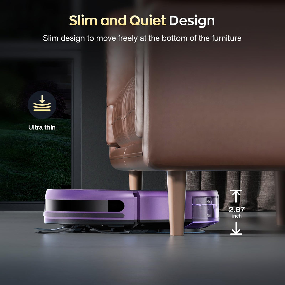 Robot Vacuum and Mop, Strong Suction, App Control, Pet Hair, Self-Charging