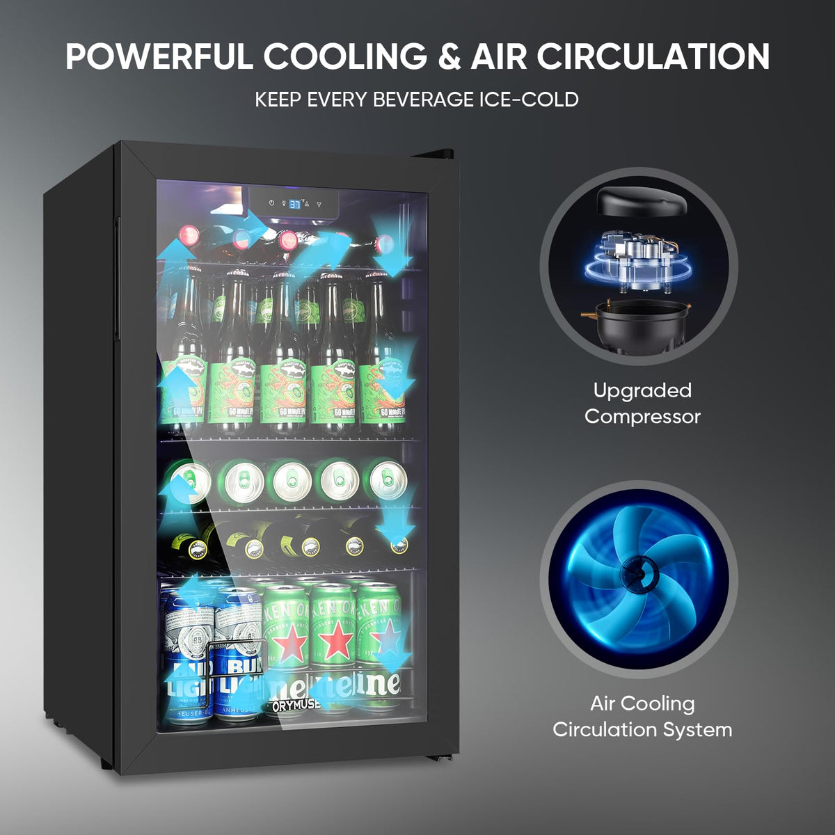 200 Bottle Upgrade Wine Cooler Refrigerator - 24 Inch Large Capacity Wine Fridge Built-In Freestanding, with Quiet Compressor, Professional Temperature Control & Wine Cellar - Black