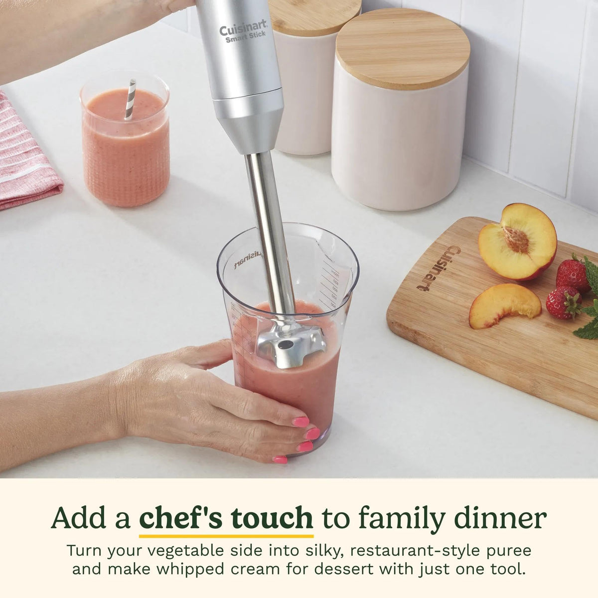 Cuisinart Smart Stick Two-Speed Corded Hand Blender, Powerful Immersion Blender with 300-Watt Motor Blends Shakes, Smoothies, Puree, Baby Food, Soups & Sauces, CSB-175RP1, Red