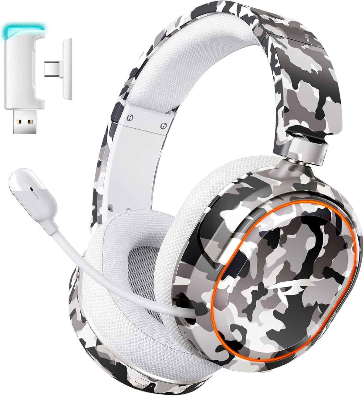 Wireless Gaming Headset for PC PS5 PS4 Mac Switch 7.1 Surround Sound 100-Hr