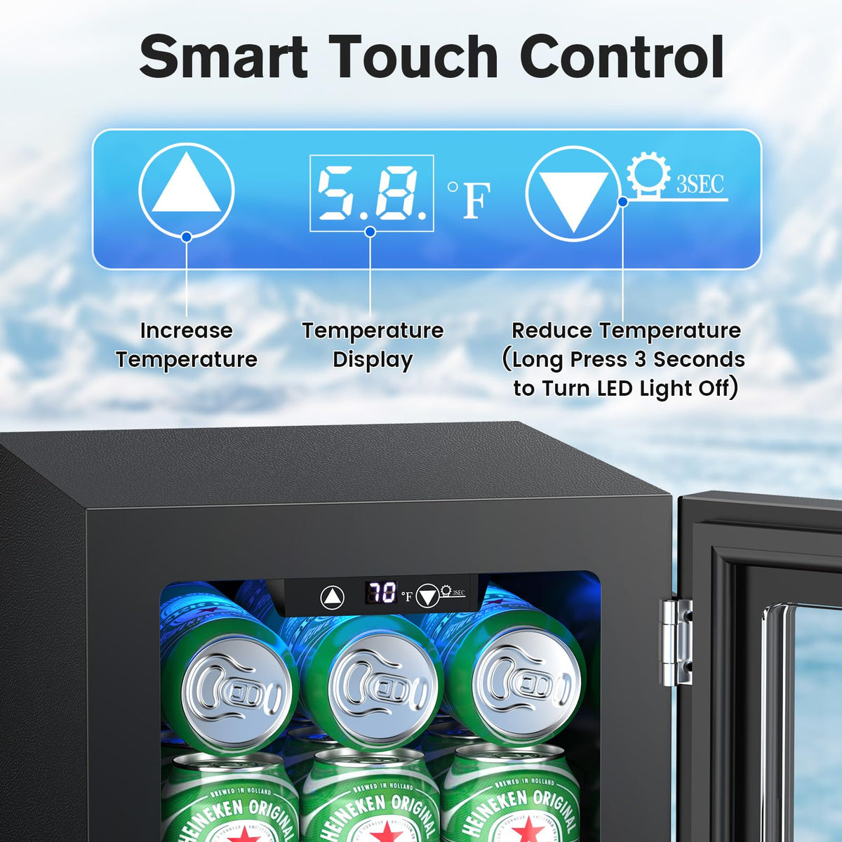 Electactic Mini Fridge 130 Can Beverage Refrigerator Cooler, 3.2 Cu.Ft Drink Fridge forSoda Wine Beer, Digital Temperature Control Cooler for Home, Dorm, Bar