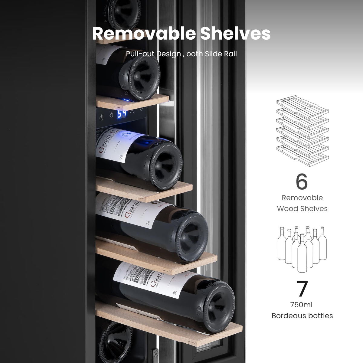 Yeego 24 Inch Dual Zone Wine Fridge with 52 Bottle