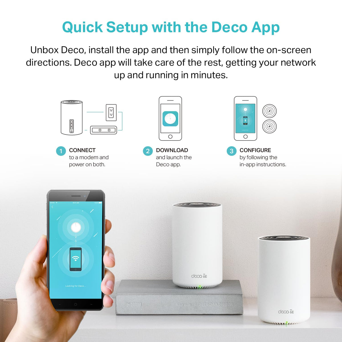 TP-Link Deco XE75 AXE5400 Tri-Band WiFi 6E Mesh System, 2-Pack