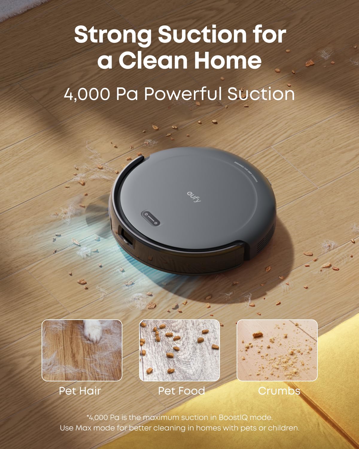 eufy Certified Like-New BoostIQ RoboVac 11S MAX Robot Vacuum Cleaner, Super-Thin, Powerful Suction, Quiet, Self-Charging, Cleans Hard Floors to Medium-Pile Carpets, Black (Renewed)