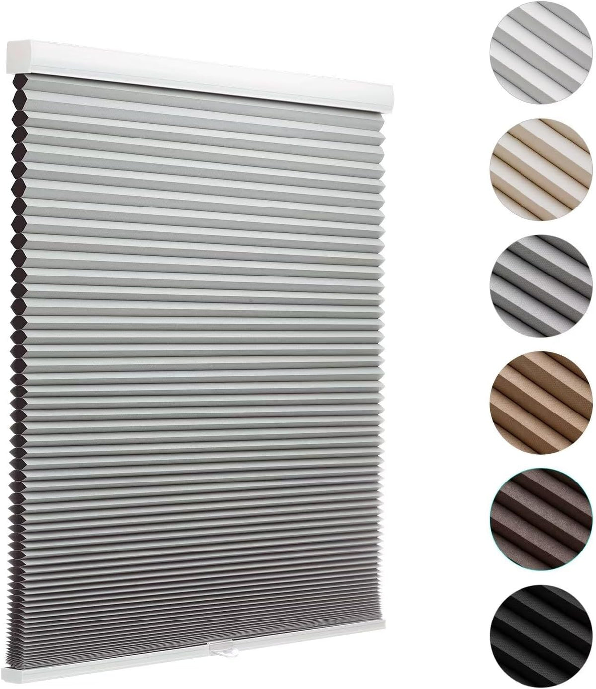 MYshade Cordless Blackout Cellular Shades for Windows, Honeycomb Window Shades with Thermal Insulation, Child & Pet Safe Room Darkening Shade, Easy Install,24" W x 50" H, Light Brown