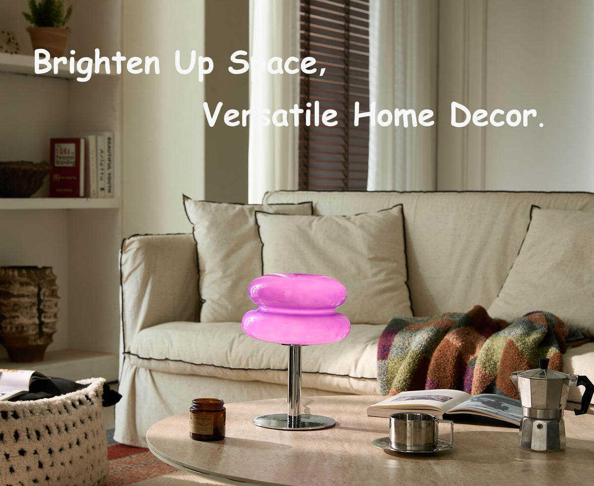 Glivpny Mushroom Lamp Table Lamp, Mid Century Modern Bedroom Lamps(Orange)