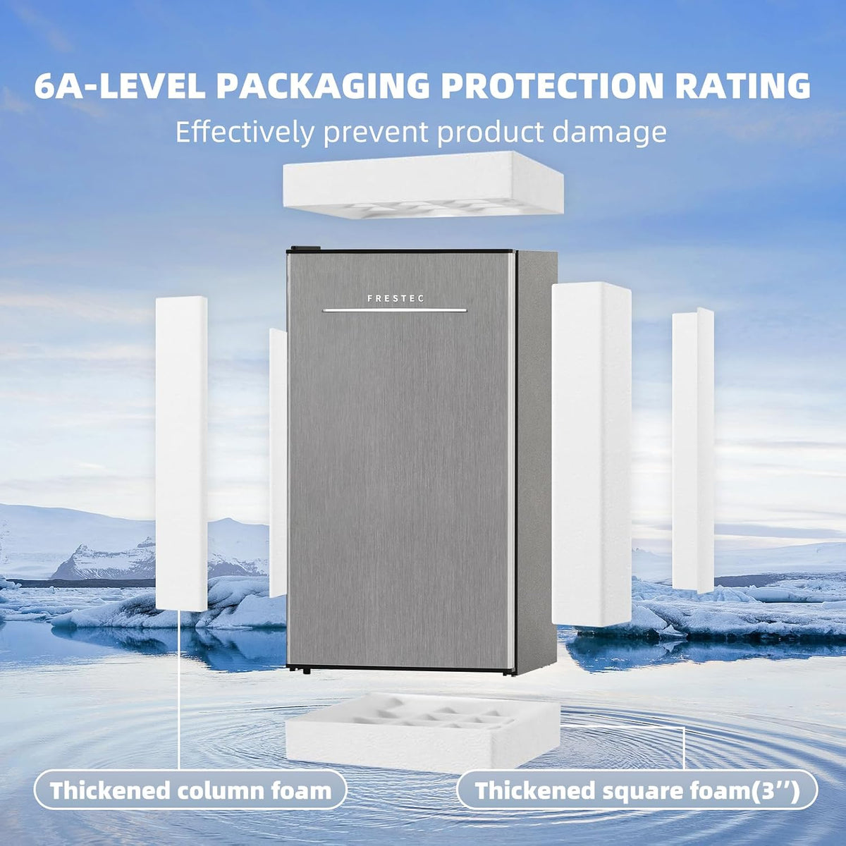 3.2 Cu.Ft Mini Fridge with Freezer, Grey