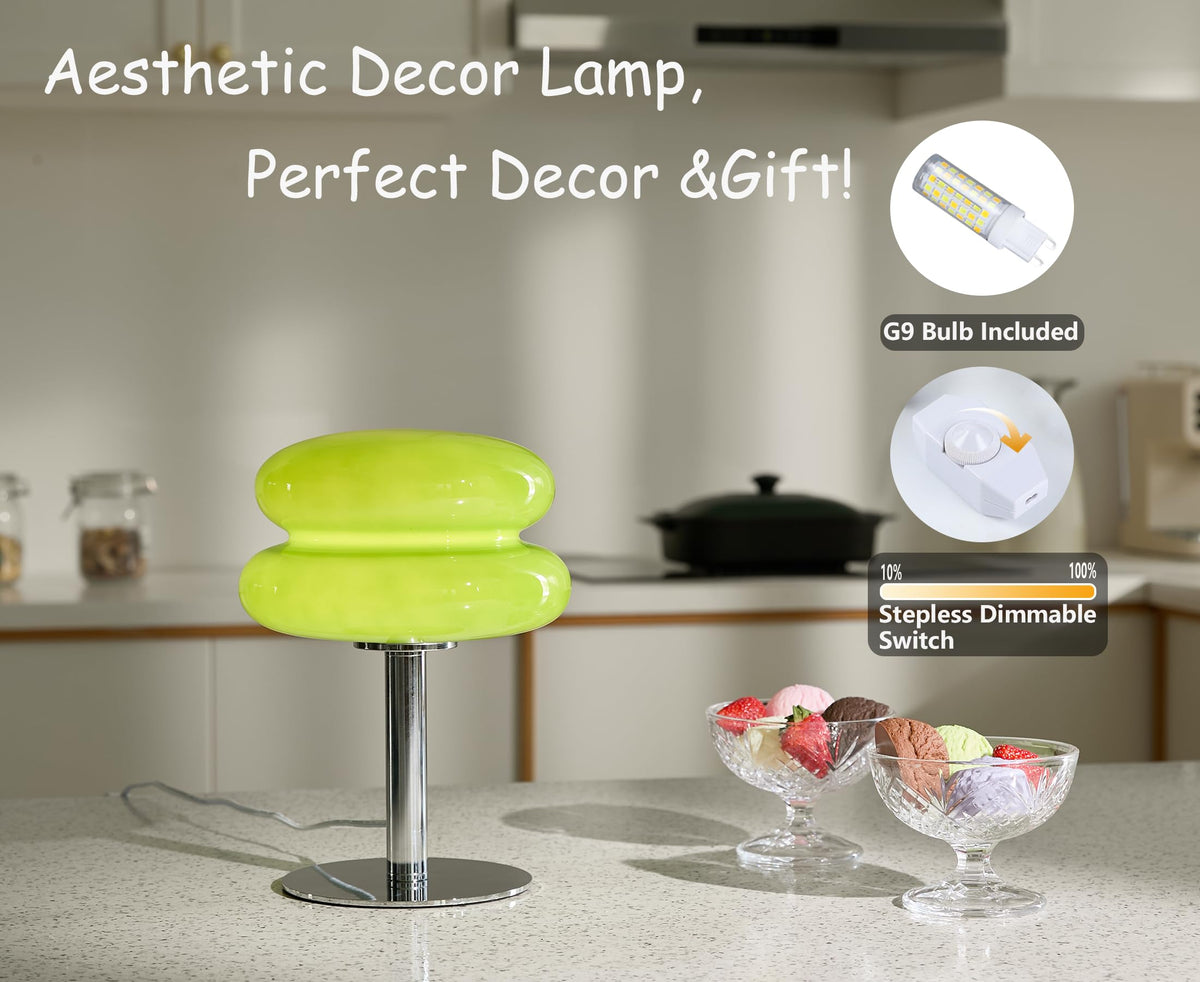 Glivpny Mushroom Lamp Table Lamp, Mid Century Modern Bedroom Lamps(Orange)