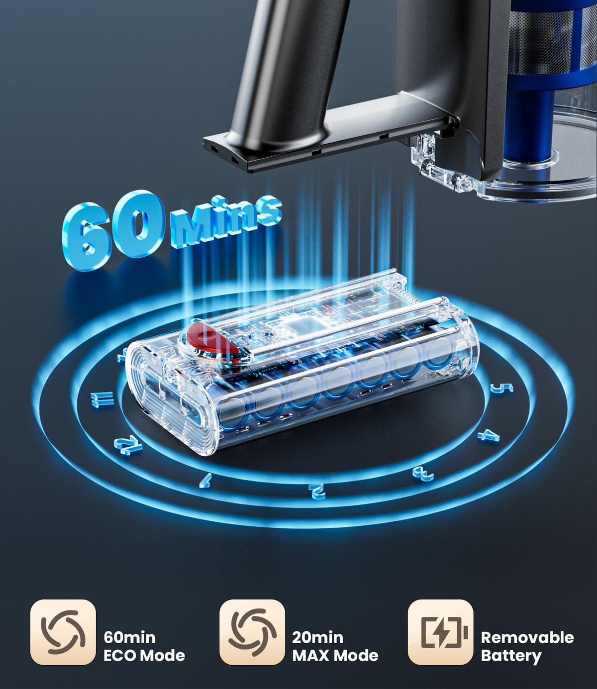 KARDV Cordless Vacuum Cleaner, 500W/40Kpa Vacuum Cleaners for Home, 60Mins Stick Vacuum with LED Display, Anti-Tangle Wireless Vacuum, 8 in 1 Lightweight Vacuum for Hard Floors Carpet Pet Hair
