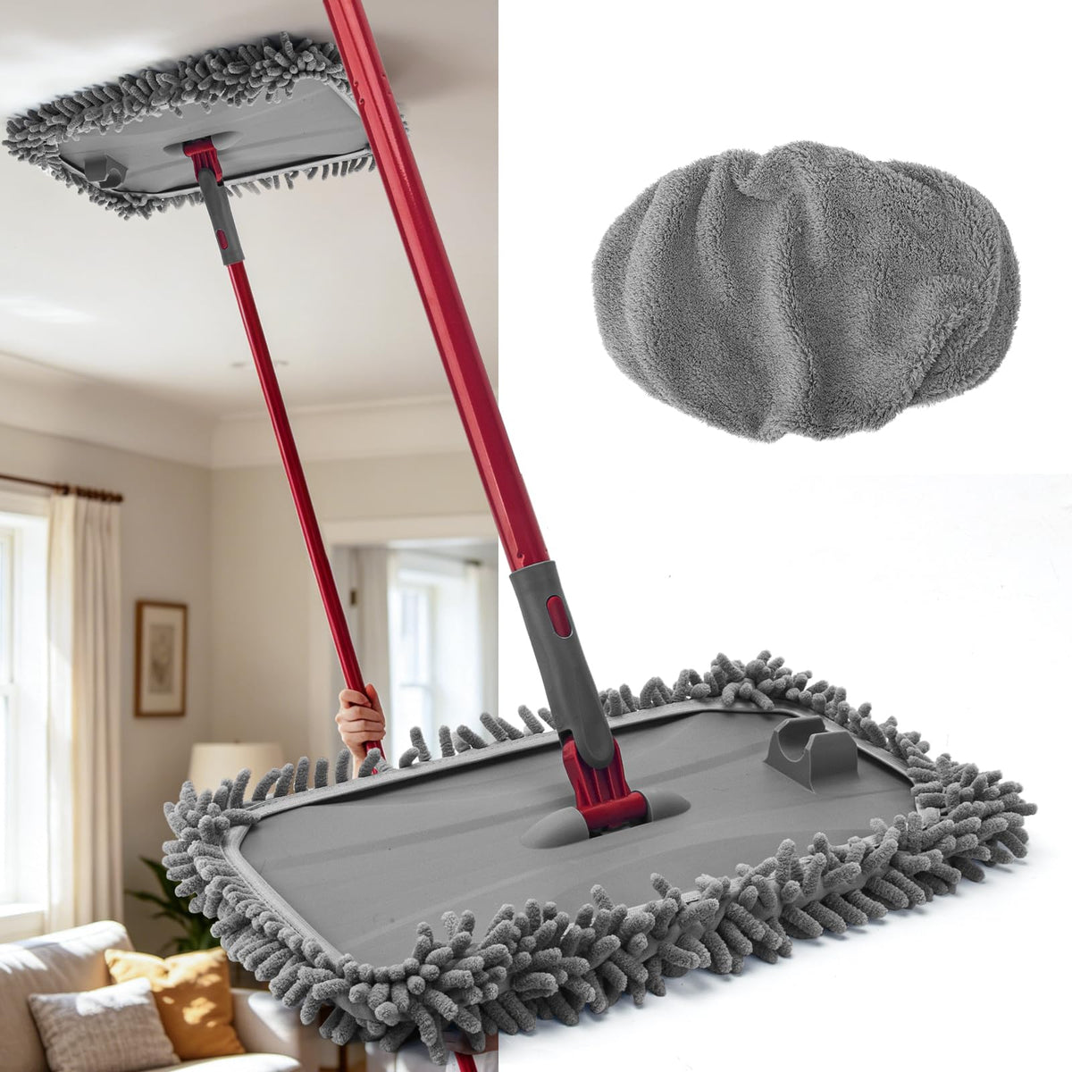 KeFanta Mop for Floor Cleaning,2 Pcs Cotton String Wet Replacement Head
