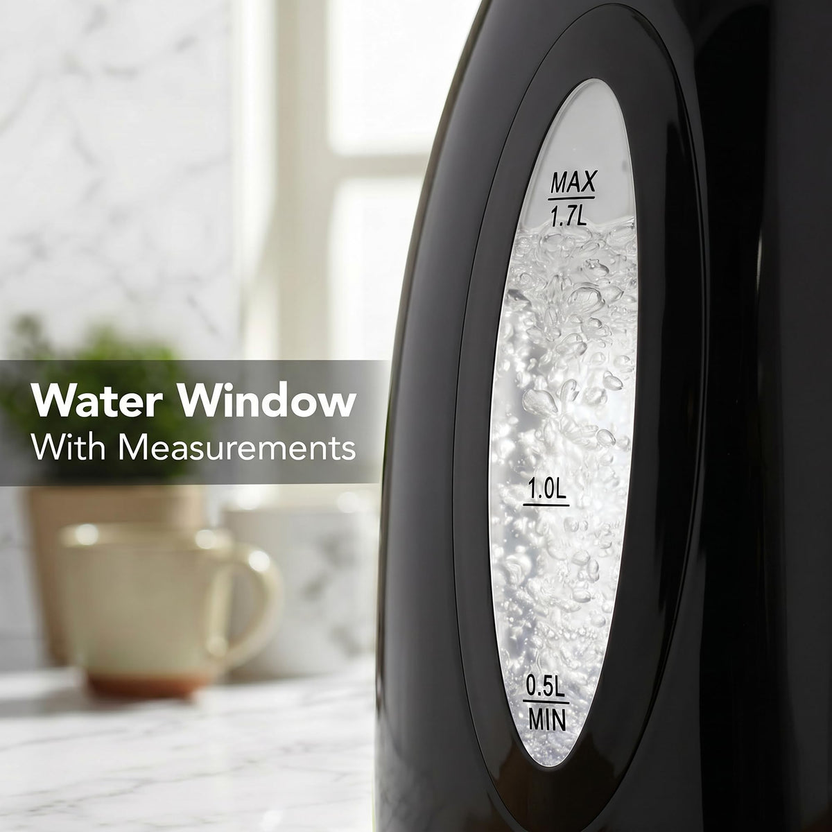 OVENTE 1.7L Electric Tea Kettle, Fast Boiling Water Heater, White KP72W