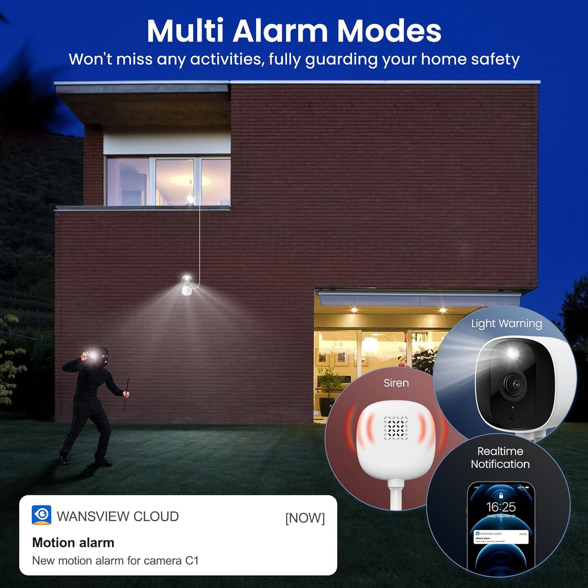 AOQEE 2K Cameras for Home Security, Indoor/Outdoor, Full Color, C1 2Pack