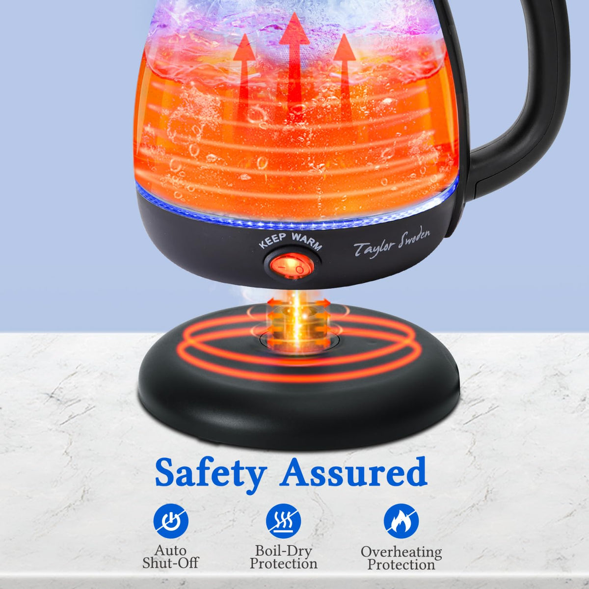 Taylor Swoden Electric Kettle With Tea Infuser, 1L, White