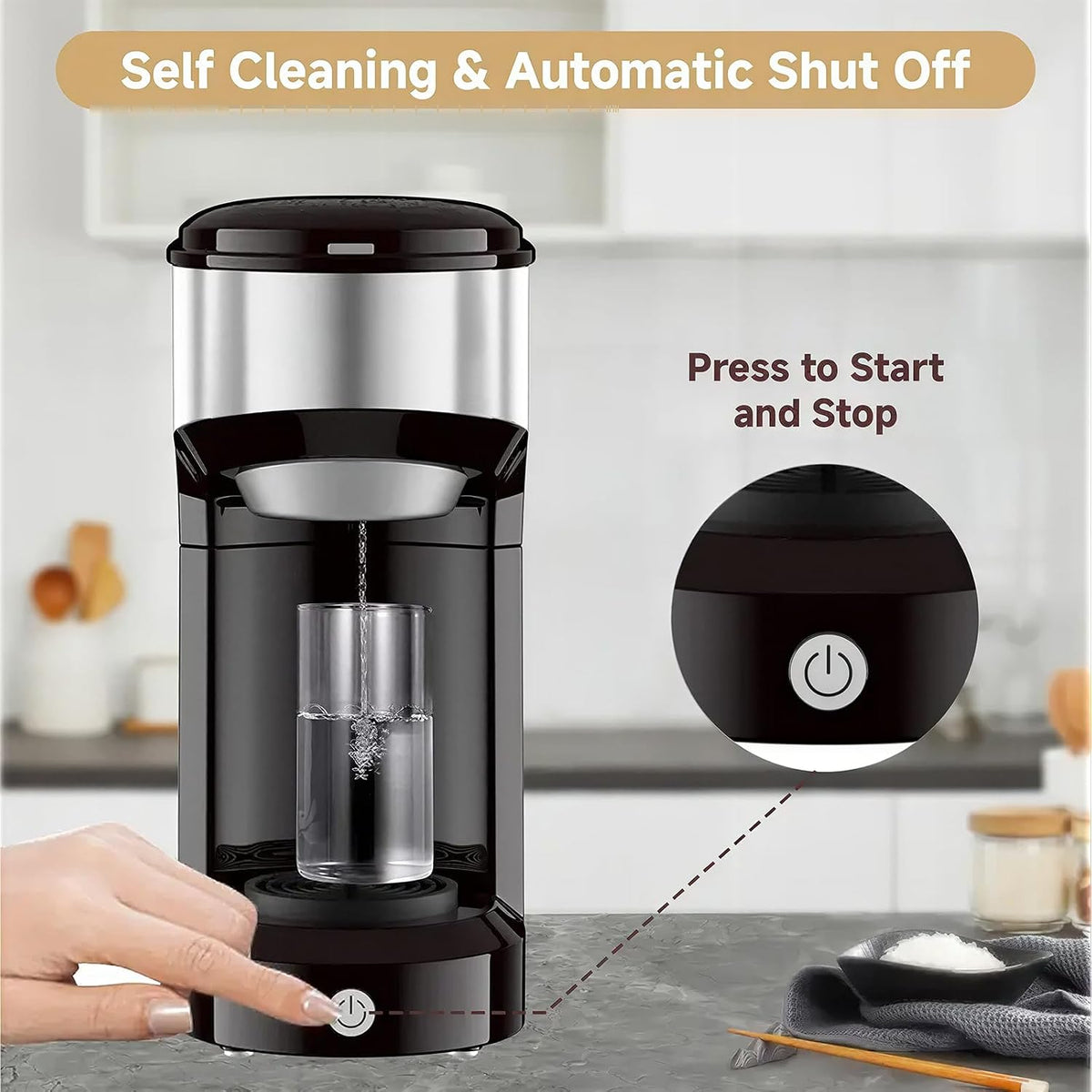 Single Serve Coffee Maker, Small K Pod&Ground Coffee Machine