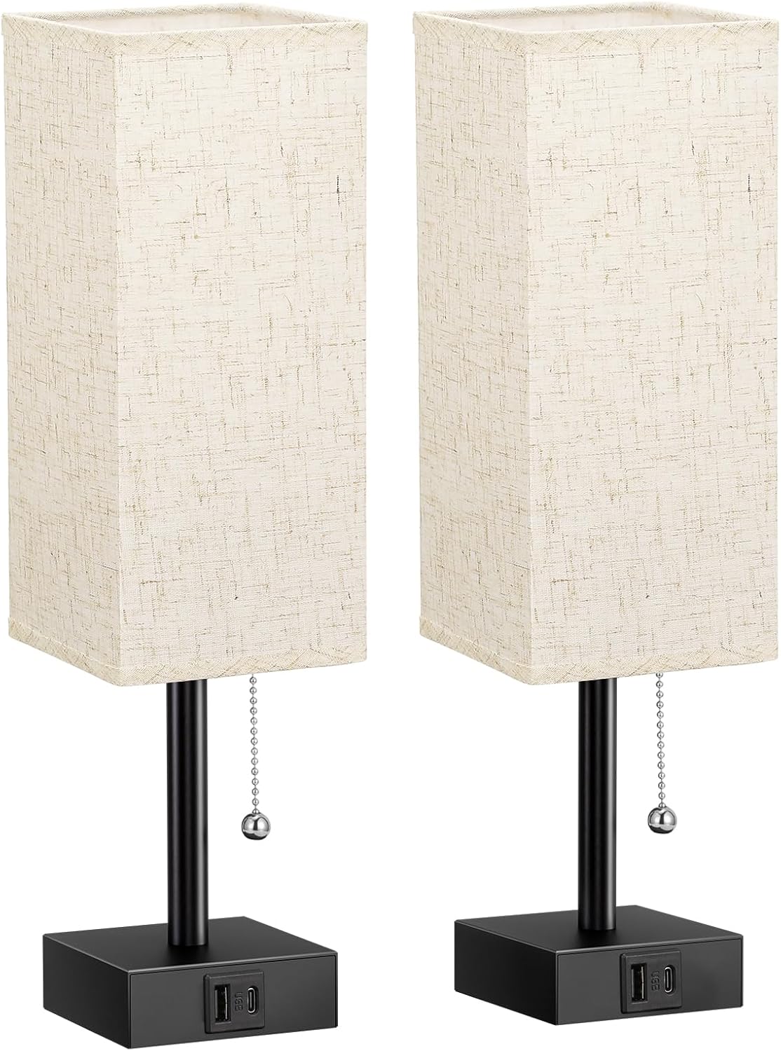 Fenmzee Bedside Lamp for Bedroom Set of 2 - Small Table Lamp for Nightstand