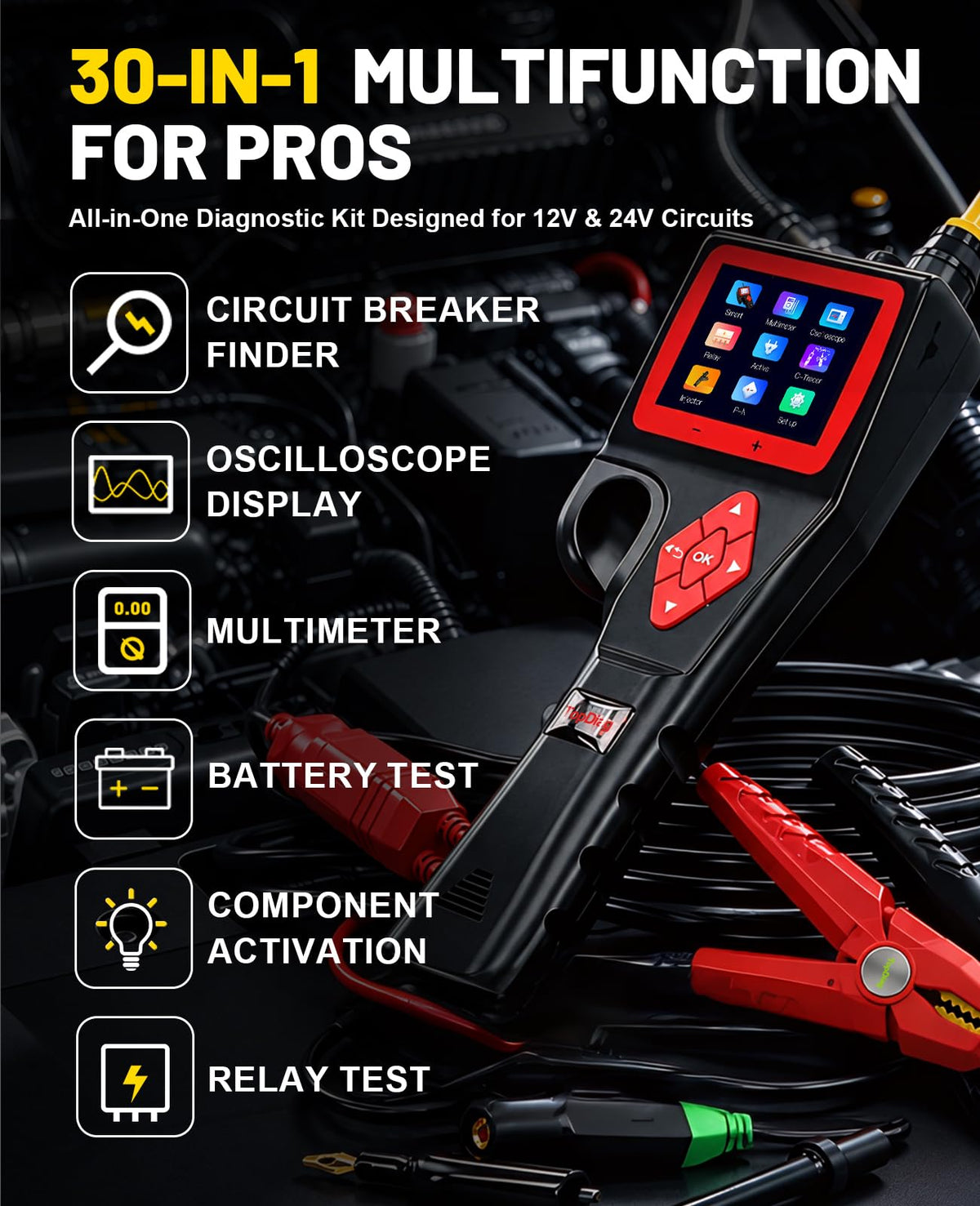 12V Test Light Automotive, Power Circuit Probe Kit, Car Fuse Tester, P60