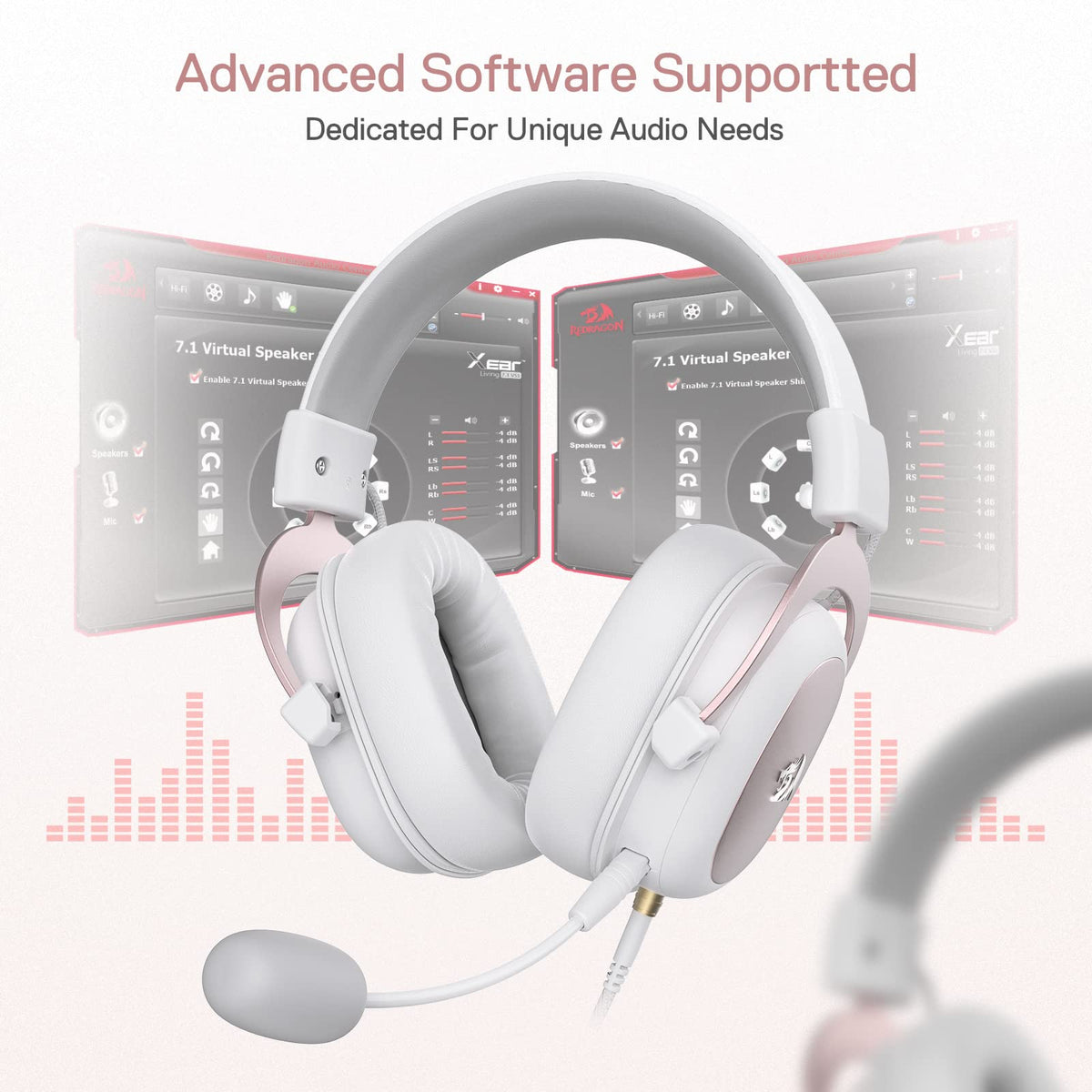 Redragon H510 Zeus Wired Gaming Headset - 7.1 Surround Sound - Memory Foam Ear Pads - 53MM Drivers - Detachable Microphone, Works for Multi-Platforms PC, PS4/3 & Xbox One/Series X, NS