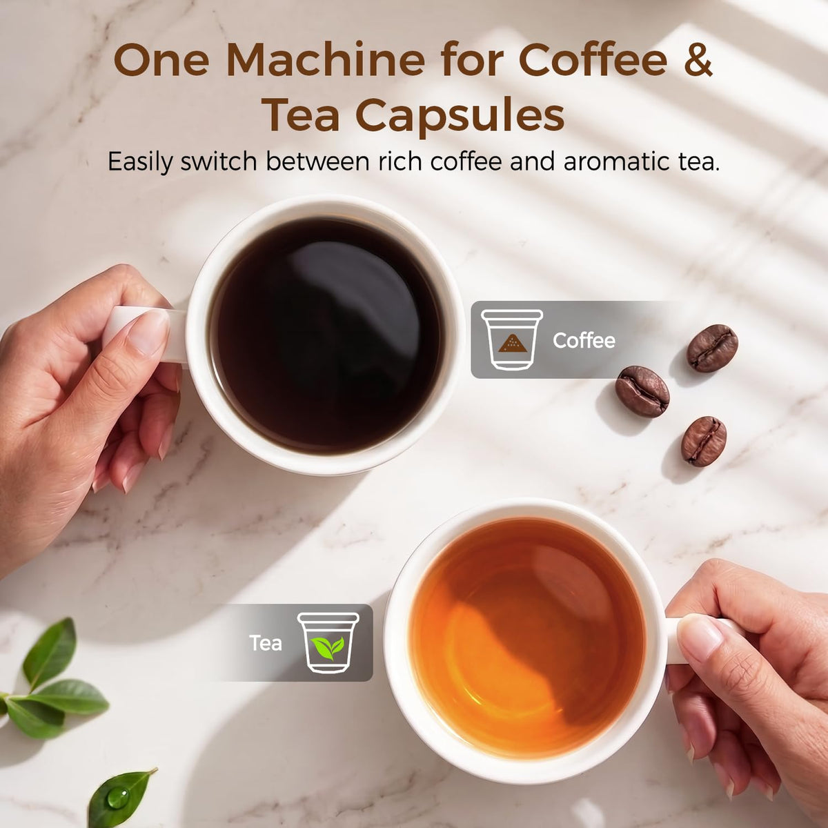 CHULUX Single Serve Coffee Maker for K Cup Pod, Fast-Heating System, Black