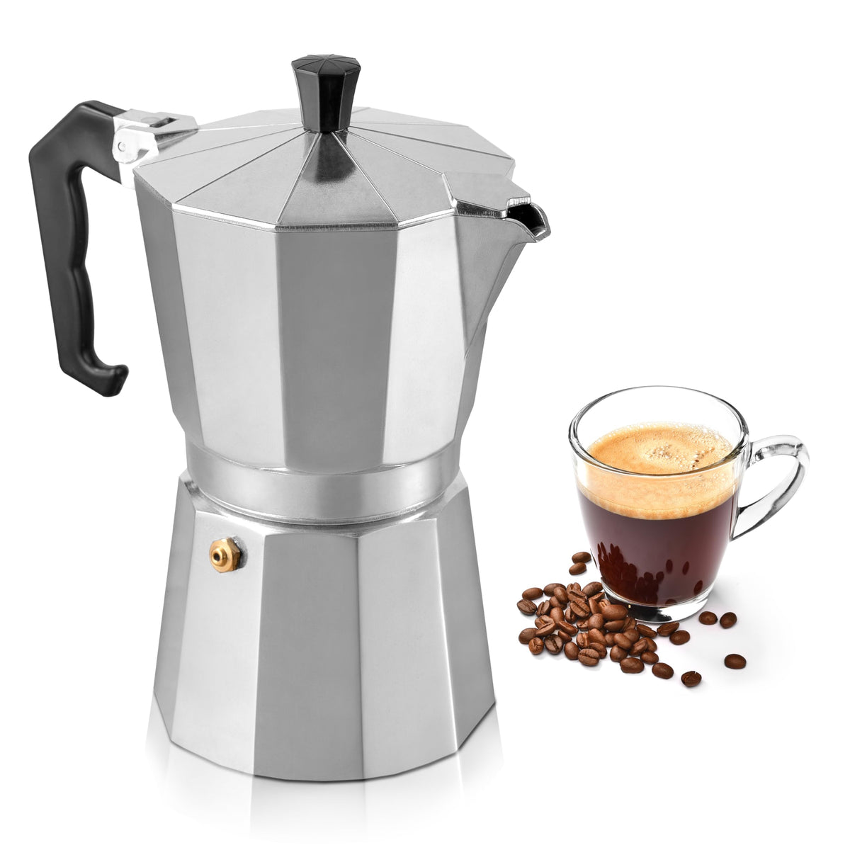 Mixpresso 3 Cup Moka Pot Stovetop Espresso Maker, Italian Cuban Coffee Pot