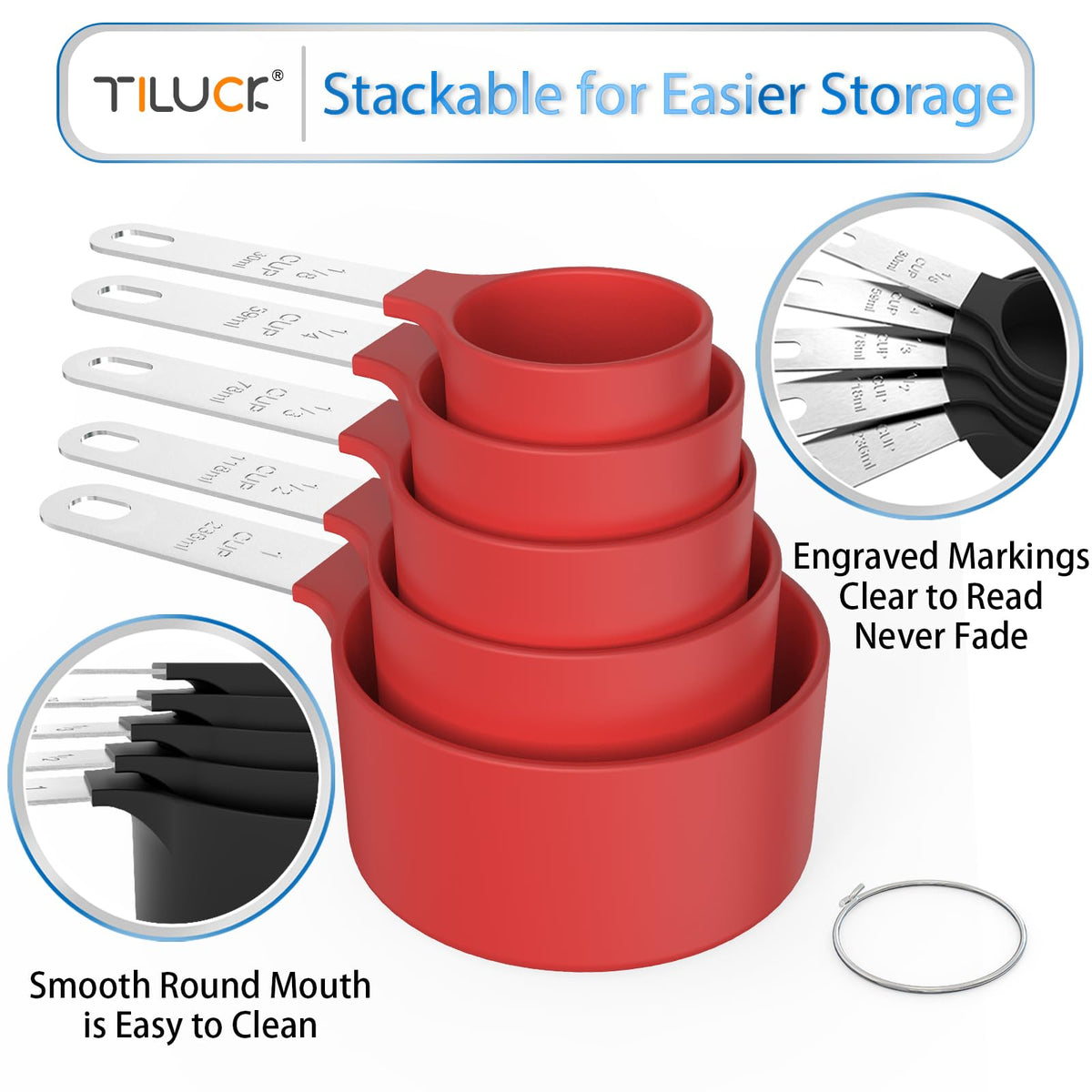 Measuring Cups & Spoons Set, Stackable Cups and Spoons