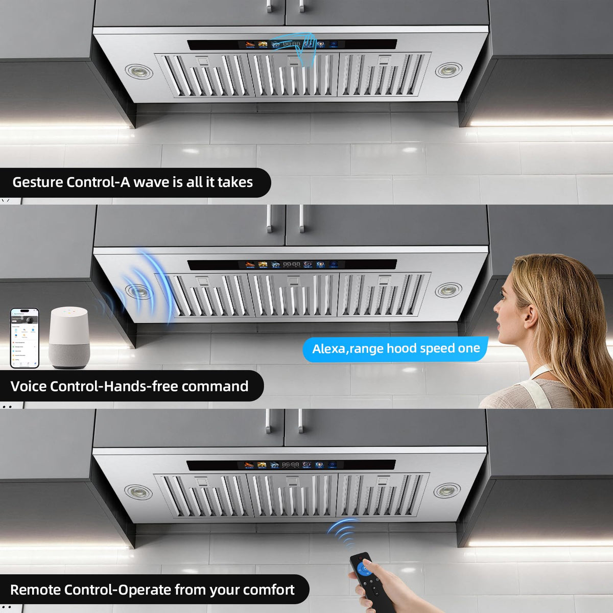 Range Hood Insert 30 inch,Stainless Steel Kitchen Vent Hood 600CFM,Built-in Kitchen Stove Hood w/Front Button Controls and Front LED Lights,Baffle Filters,Ducted/ductless Convertible Duct