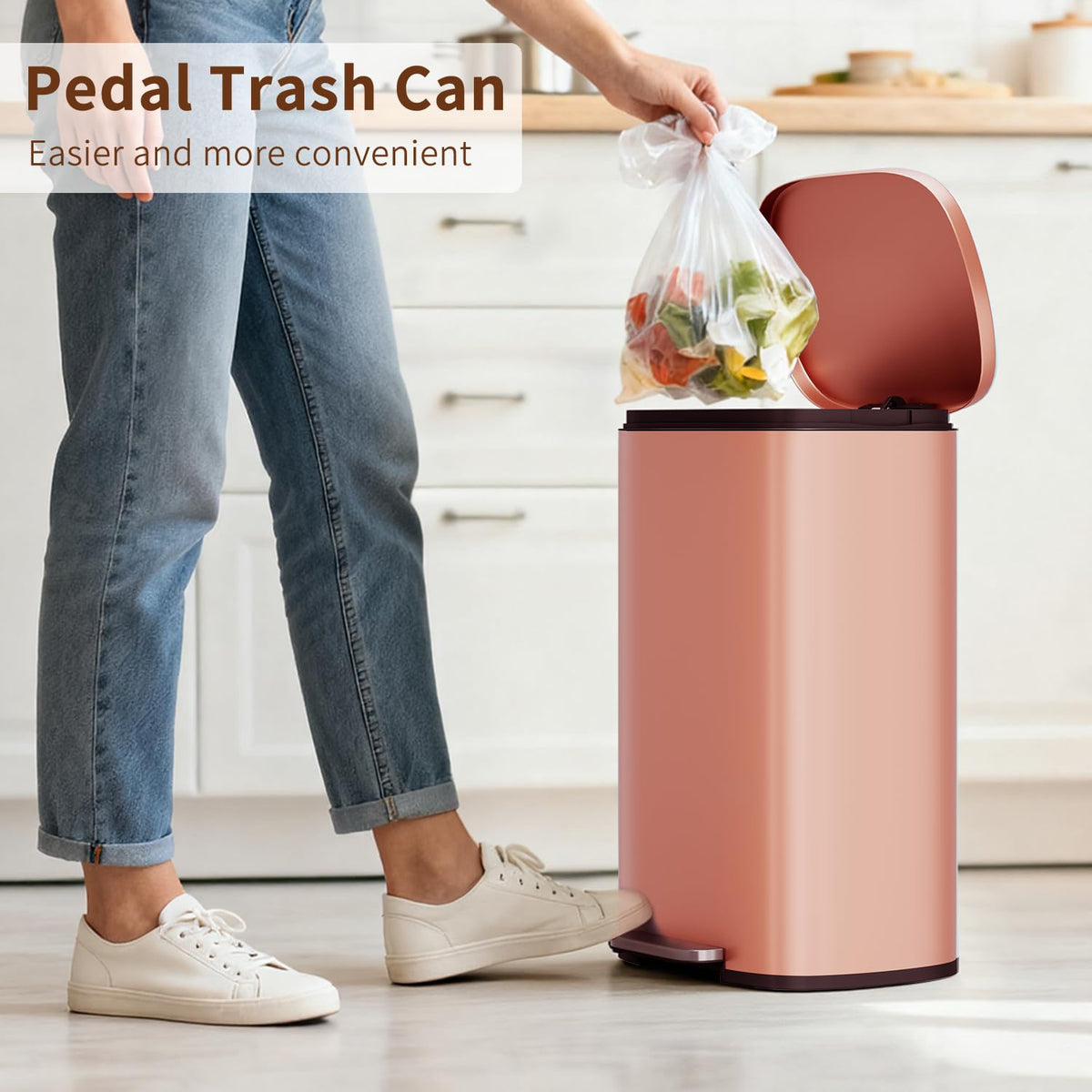 PayLessHere | 13G Trash Can with Lid | Steel | Removable Inner Bucket