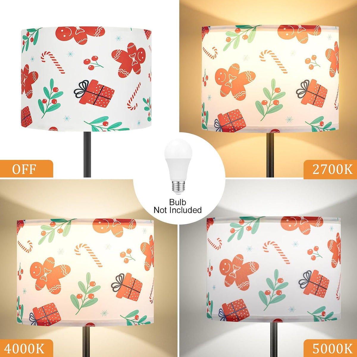 Modern Floor Lamp Simple Design with White Shade & Foot Pedal Switch