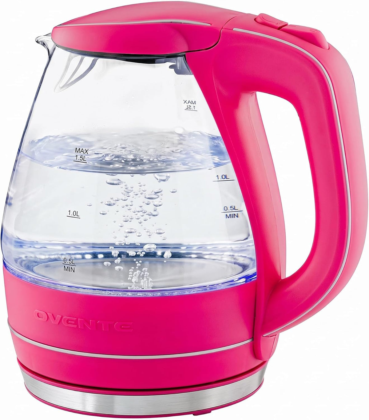 OVENTE 1.5L Glass Electric Kettle Water Boiler, Black KG83B