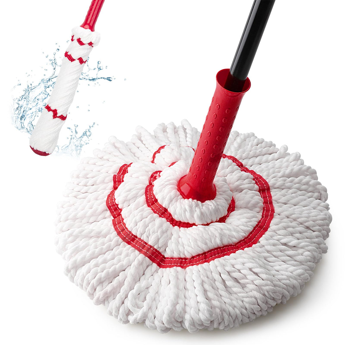 Self-Wringing Twist Mops for Floor Cleaning, Microfiber Floor mop with 57 " Long Handle, Easy Wringing Mop for Hardwood Commercial Household Clean