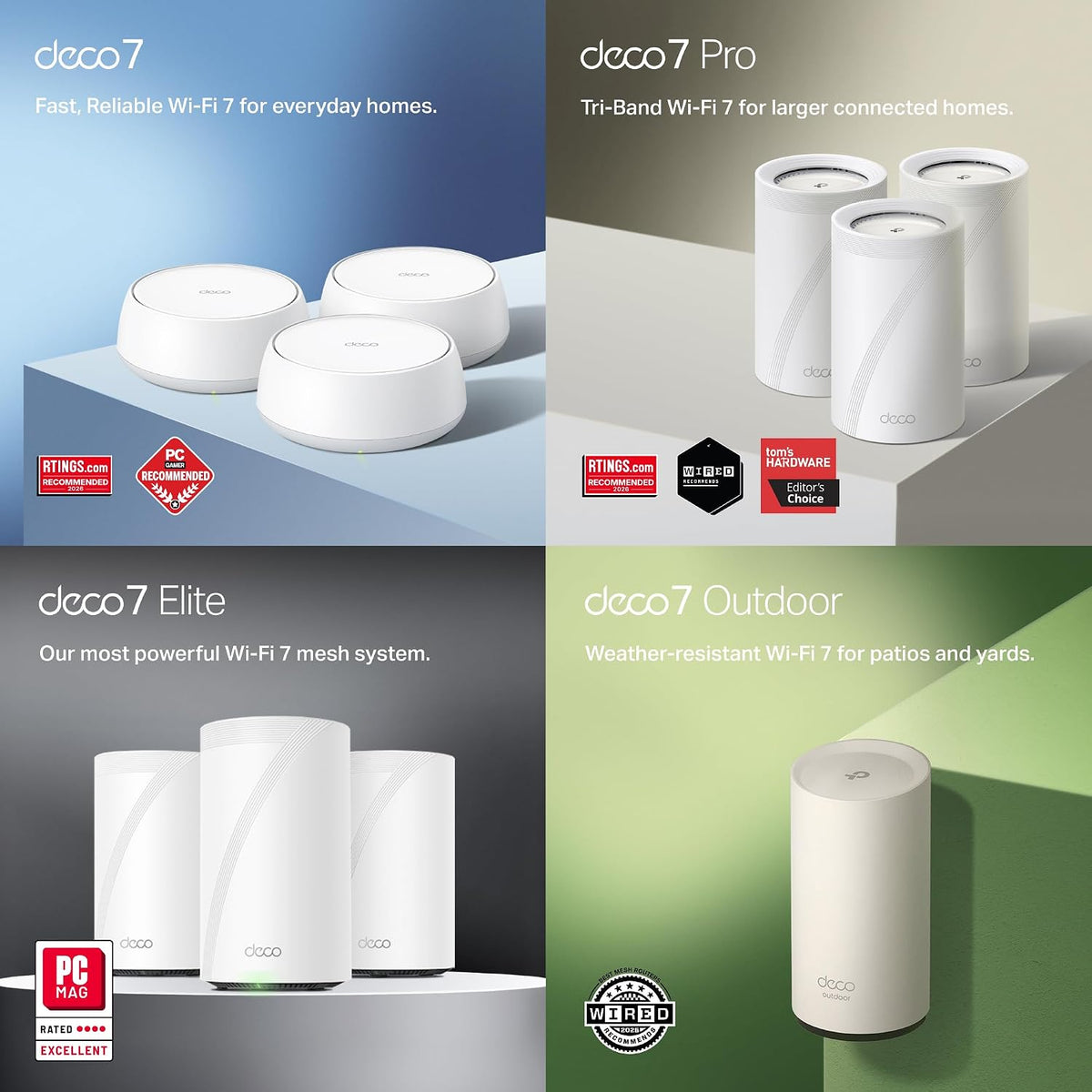 Deco 7 Dual-Band BE5000 WiFi 7 Mesh Wi-Fi System 4-Stream 5 Gbps, 240 Mhz