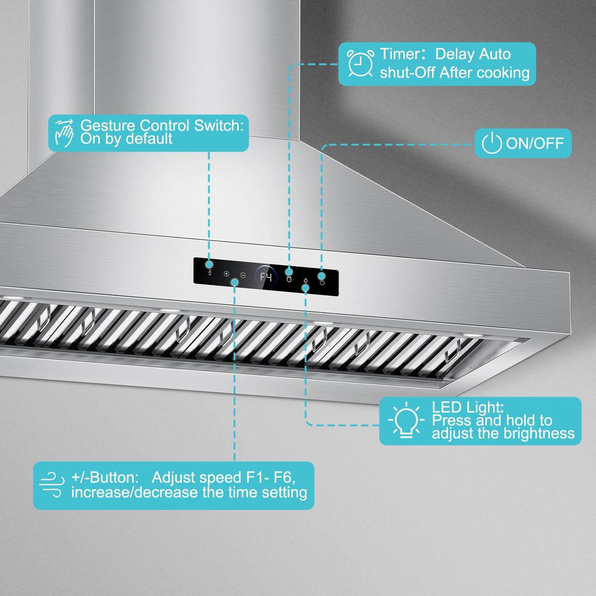 30 inch Under Cabinet Range Hood 1200 CFM Stainless Steel Vent Hoods