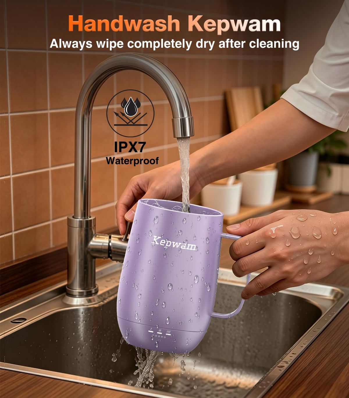 Kepwam Self-Heating Coffee Mug T2, 16oz Electric Heated Mug Hot Up to 149℉