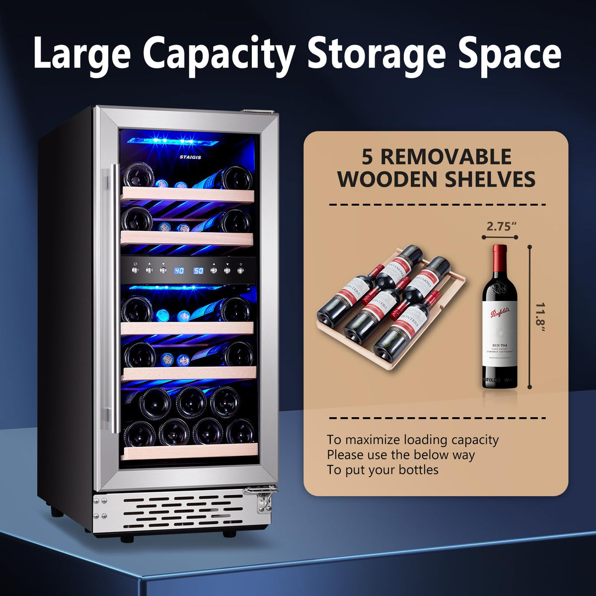 24inch Beverage Refrigerator,180 Cans Beverage Fridge Under Counter