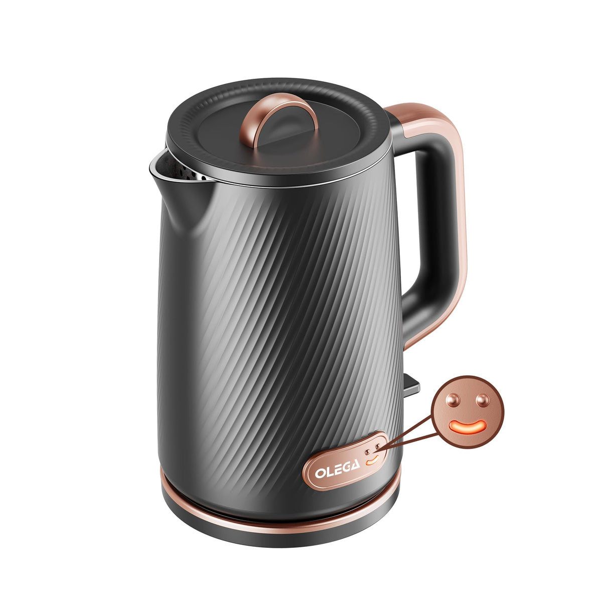 OLEGA Electric Kettle: 1200W Fast Boil Electric Water Kettles, 1.5L Double Wall Stainless Steel Tea Kettle, Auto Shut-Off, BPA-Free Hot Water Boiler Teapot for Coffee & Tea -Ligth Green