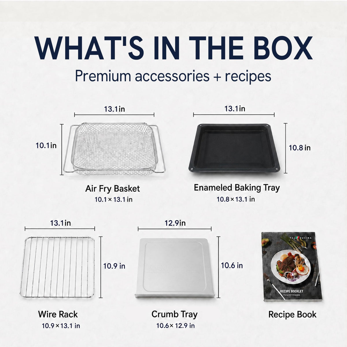 VAL CUCINA 26.3 QT Infrared Air Fryer Toaster Oven Combo, 10-in-1