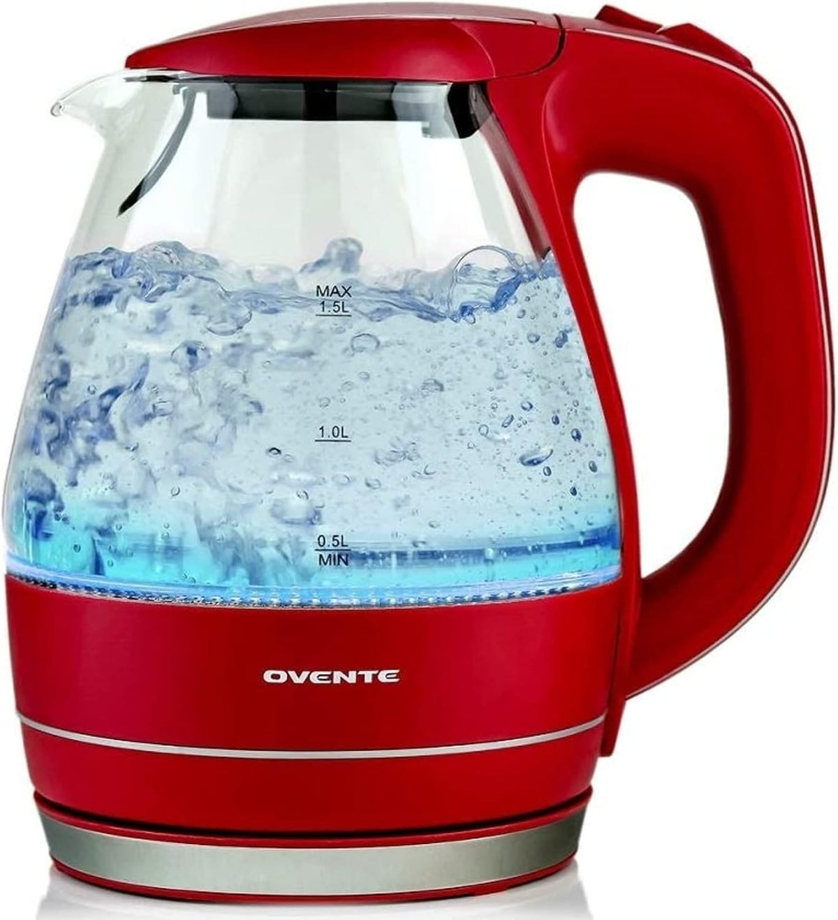 OVENTE 1.5L Glass Electric Kettle Water Boiler, Black KG83B