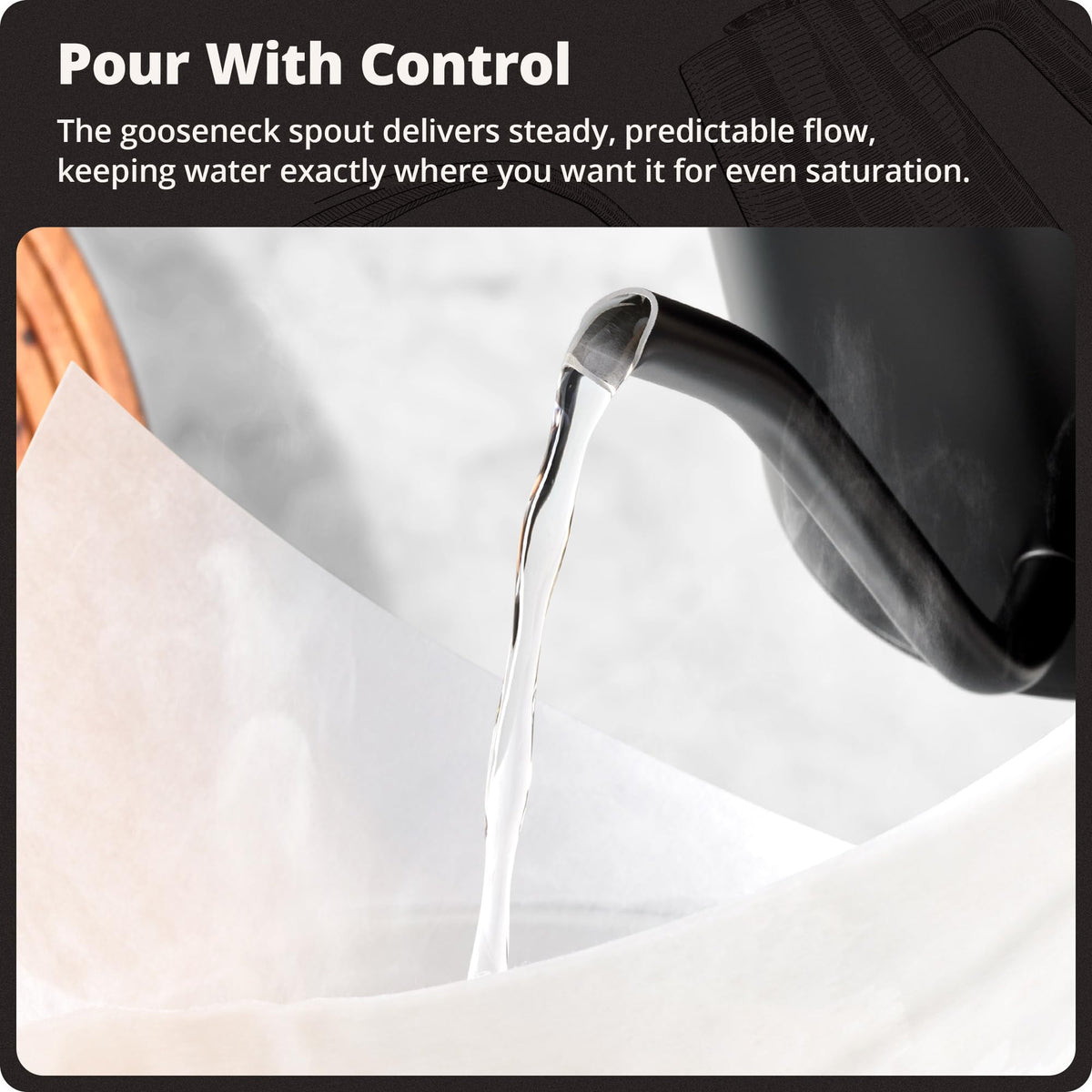 Greater Goods Gooseneck Electric Kettle, 1200W Temperature Control, 0.8L