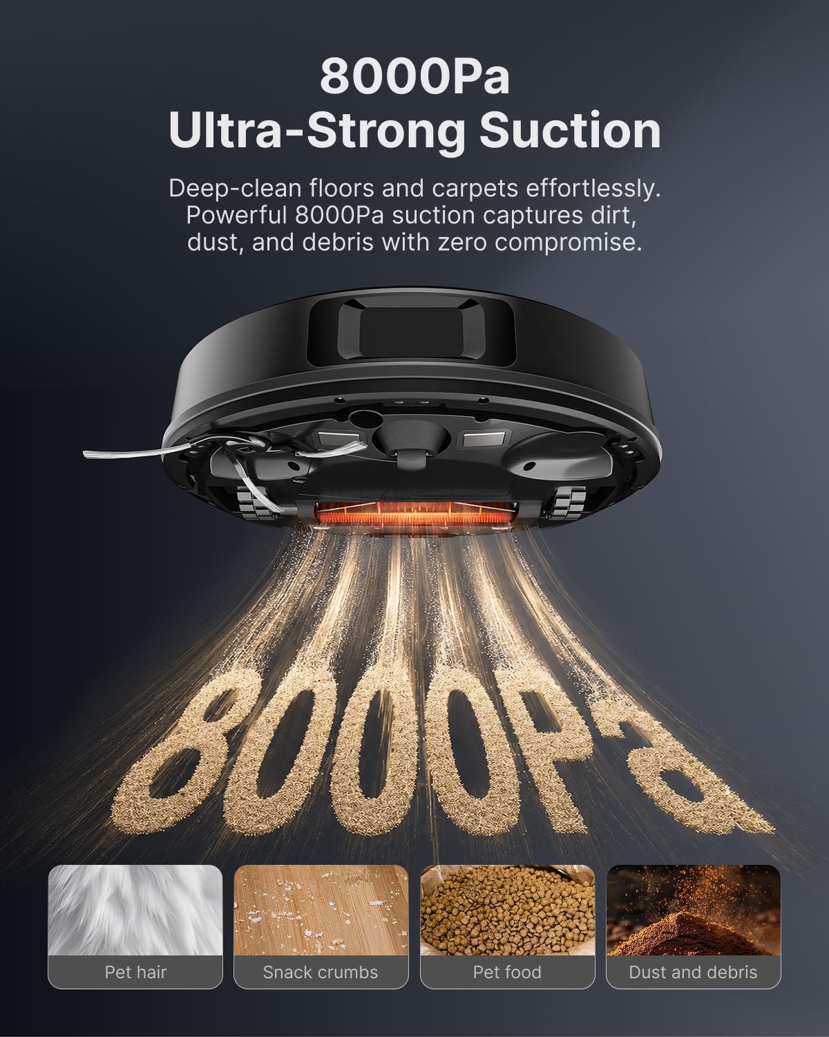 VONKO Robot Vacuum and Mop, 8000Pa, Self-Emptying, LiDAR Navigation