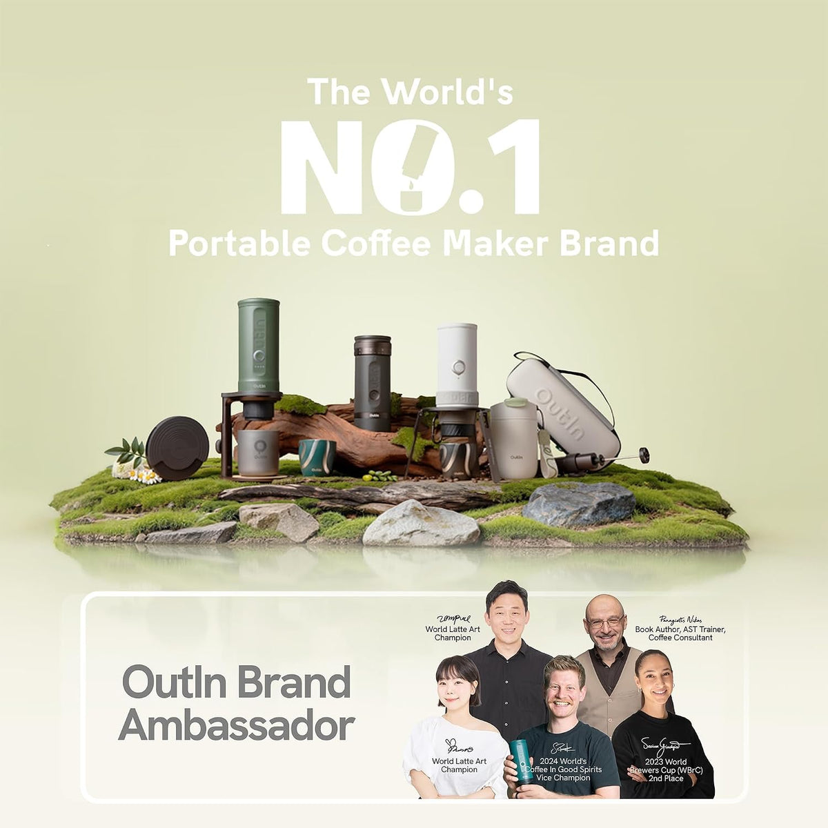 OutIn Nano Portable Electric Espresso Machine, Travel Coffee Maker