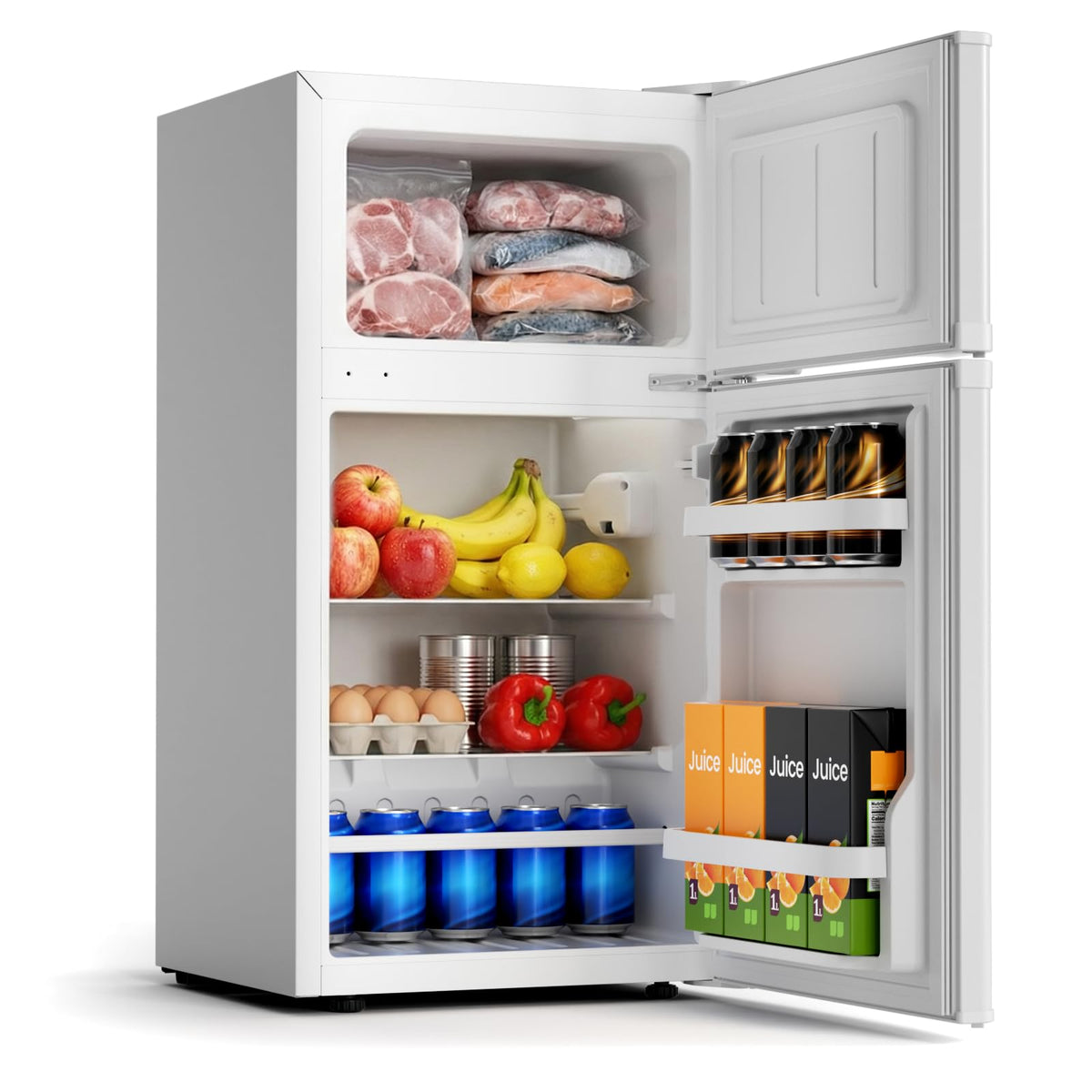 COWSAR 4.5 Cu.Ft Mini Fridge With Freezer for Bedroom Office, Black