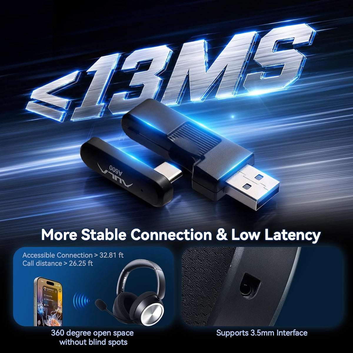 Wireless Gaming Headset with Mic Over Ear Headphones Noise Cancelling