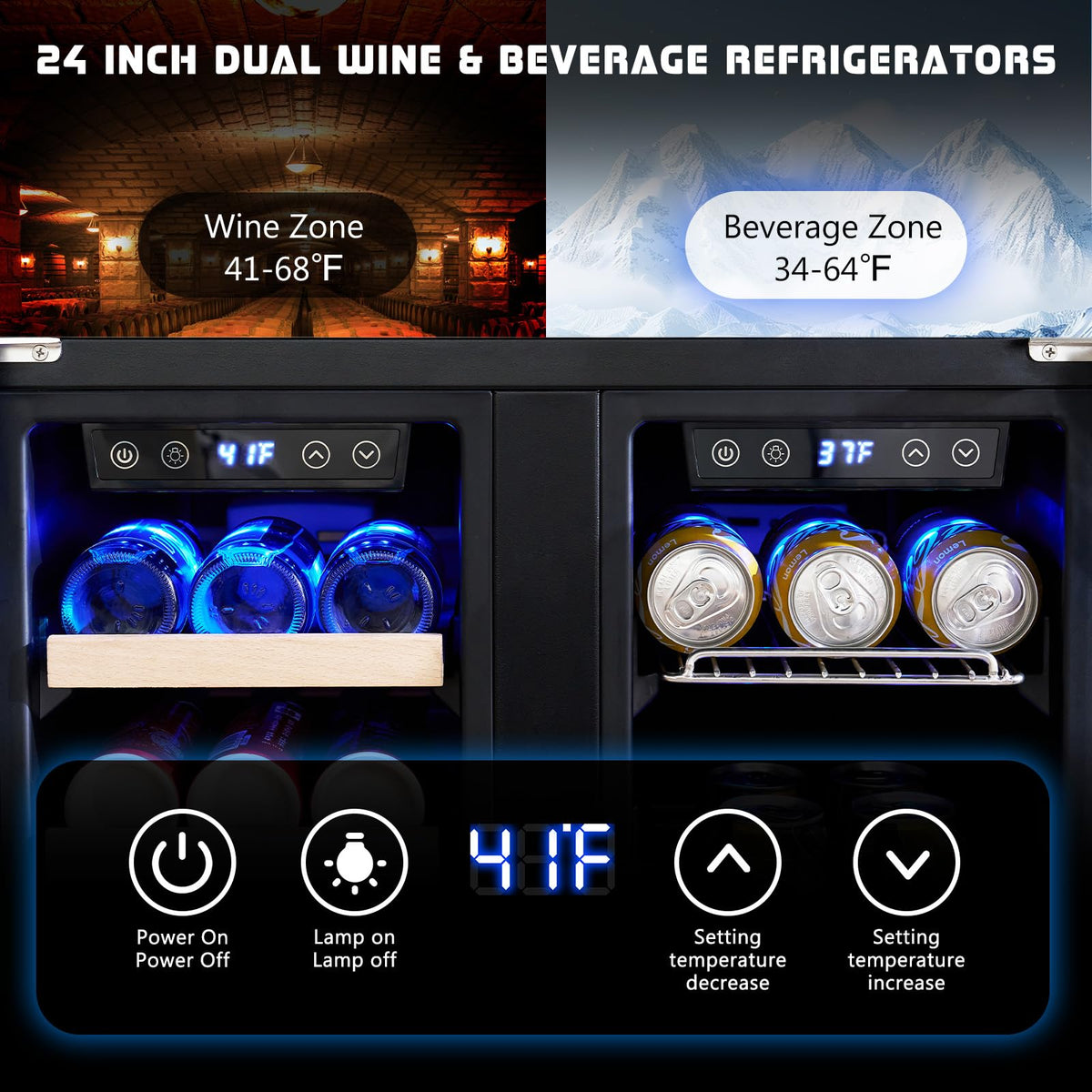 Albott 24 Inch Outdoor Beverage Fridge, 5.0 Cu.Ft Beverage Refrigerator